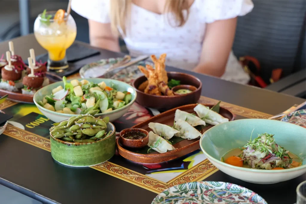 Gourmet dining spread at Memories Bar