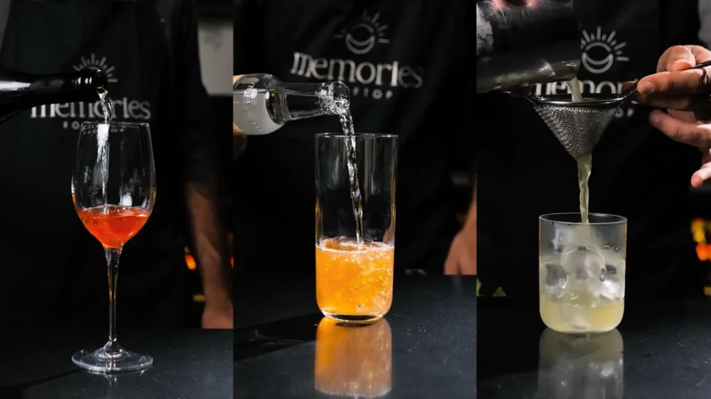 Bartender preparing cocktails at Memories Rooftop Larnaca